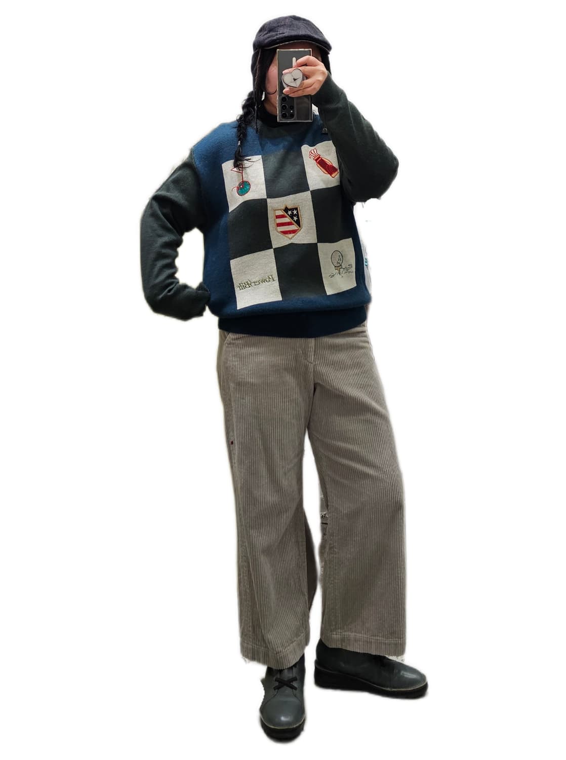 USA 80's PowerBilt 골프자수 울 니트 상품이미지5