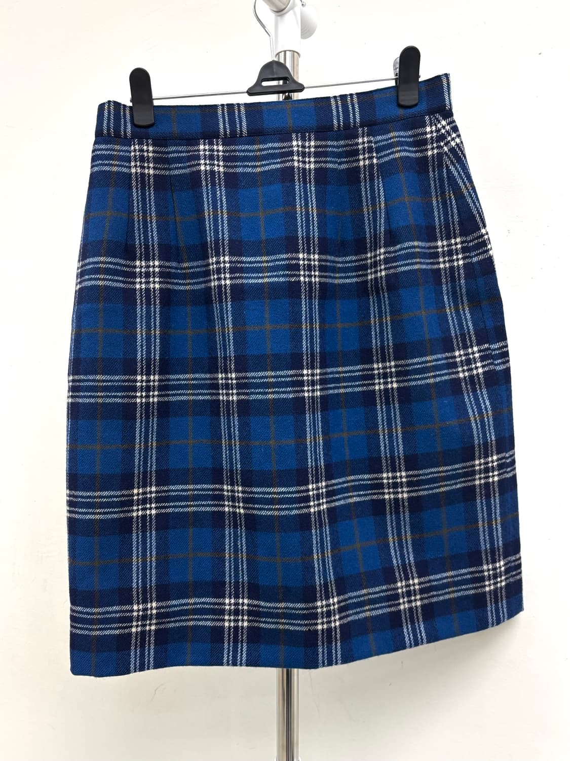 빈티지 블루 체크 미디 스커트 상품이미지4
