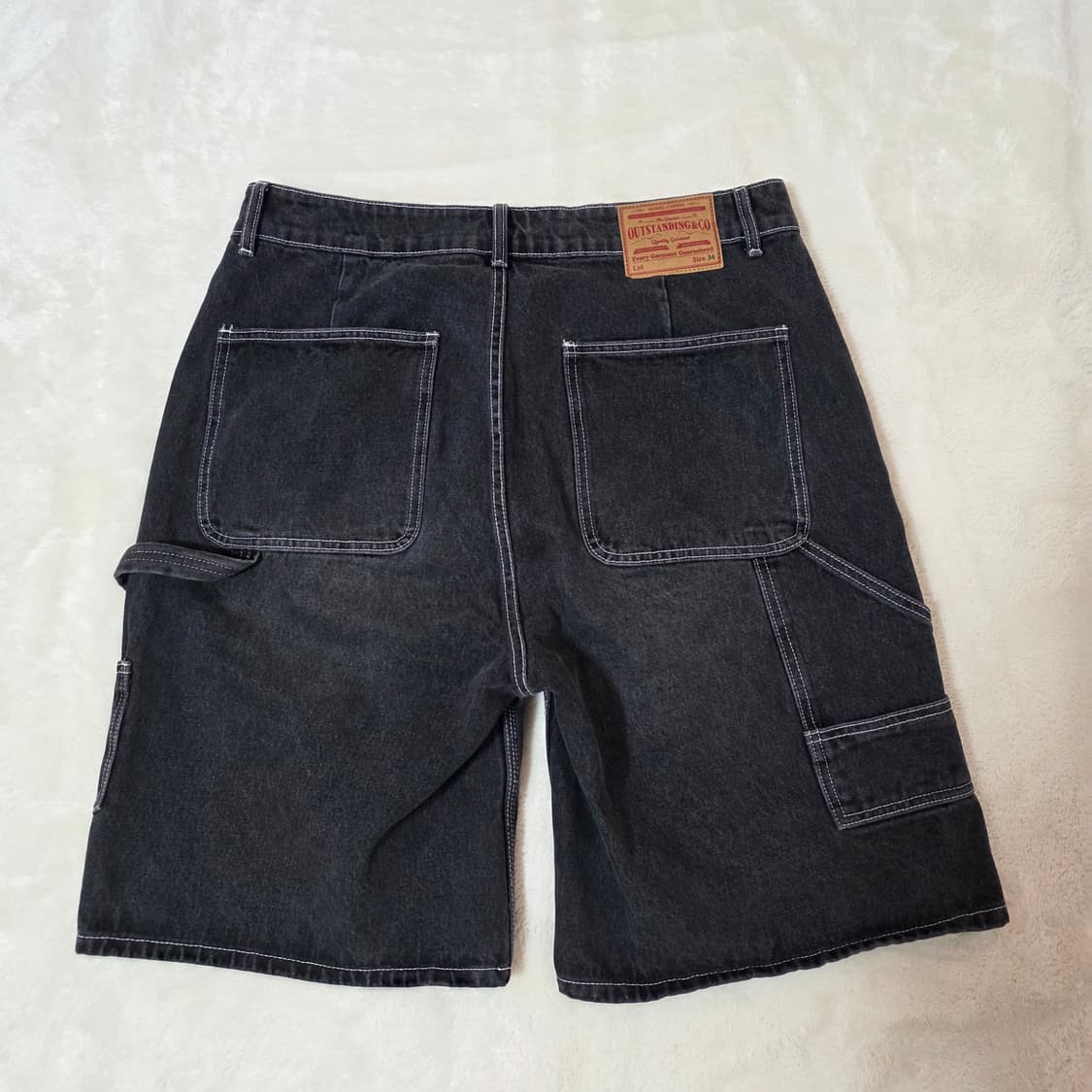 (34)아웃스탠딩 블랙 스톤 카펜터 데님 쇼츠 반바지 상품이미지2