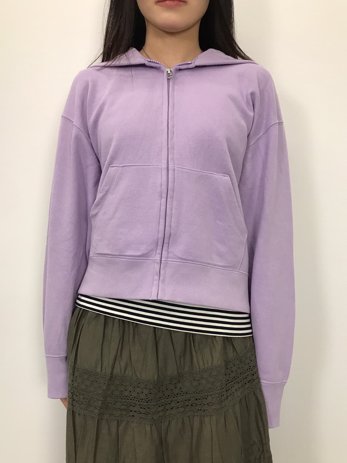 Uniqlo Purple Cotton Zip Up Hoodies 상품이미지2