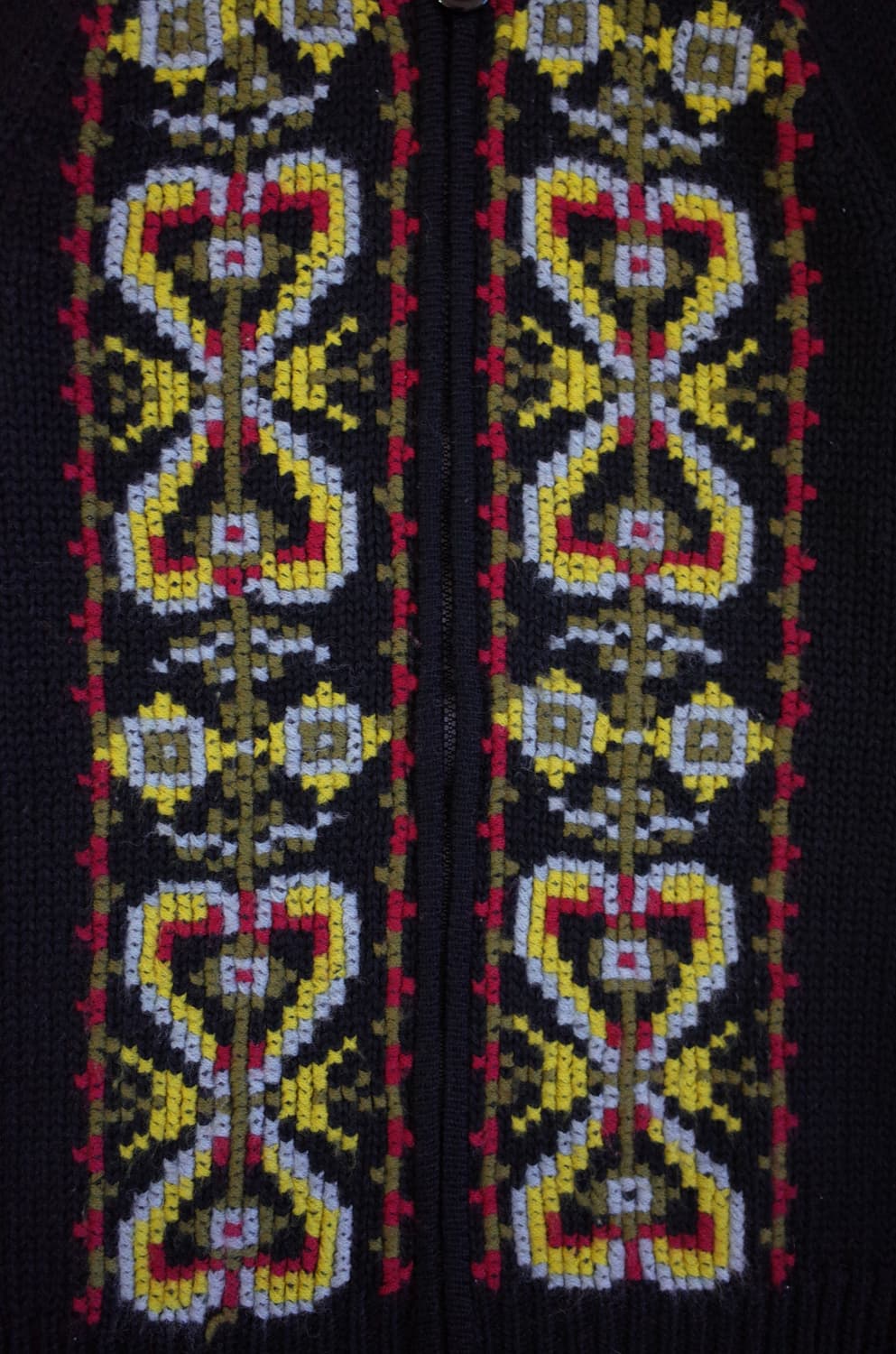 에스닉 패턴 블랙 니트집업 상품이미지4