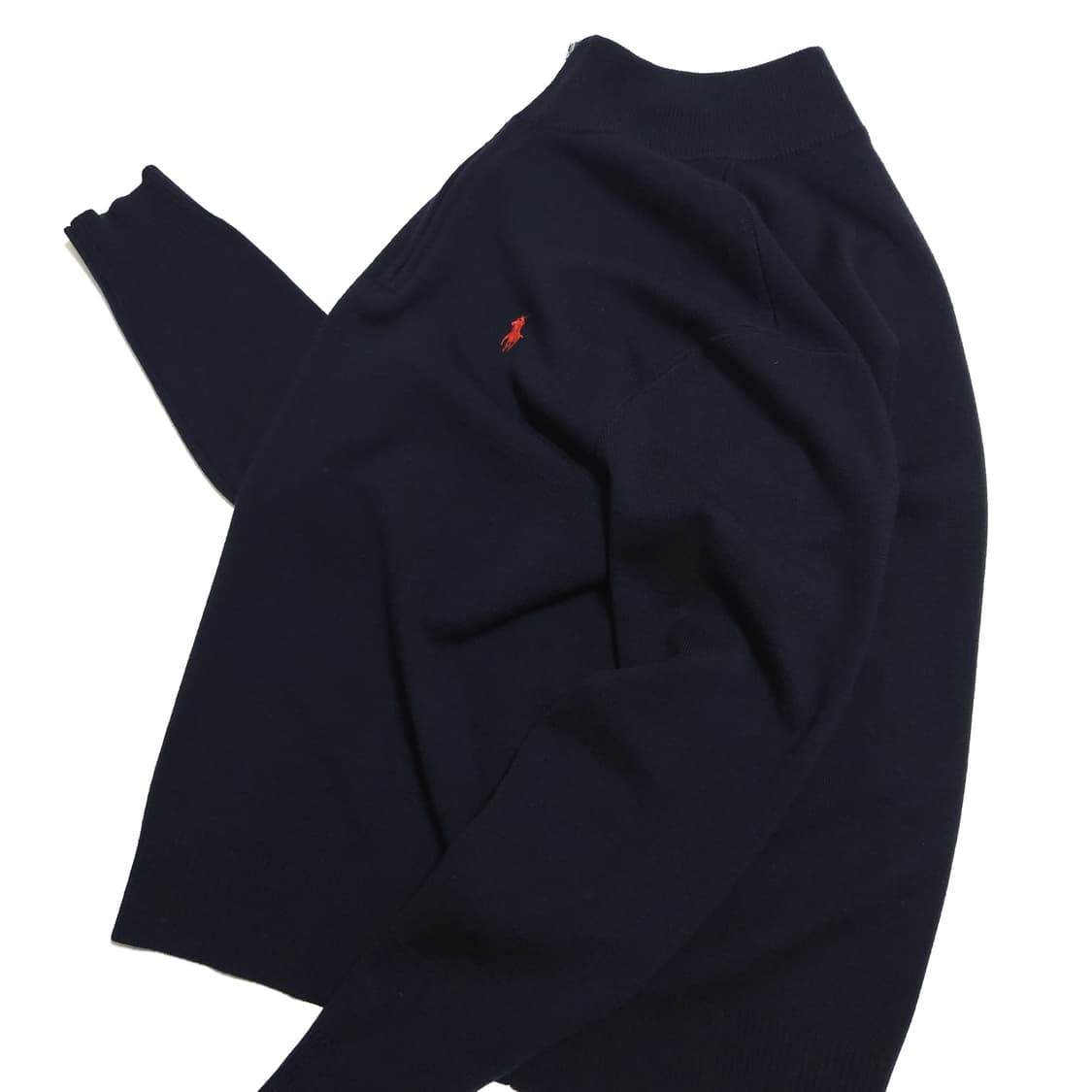 폴로 랄프로렌 메리노 울 반집업 니트 네이비 상품이미지4