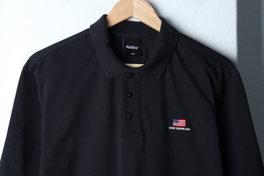 (L-XL) 펠틱스 반팔 카라 티셔츠 성조기 블랙 올드스쿨-H31372 상품이미지3
