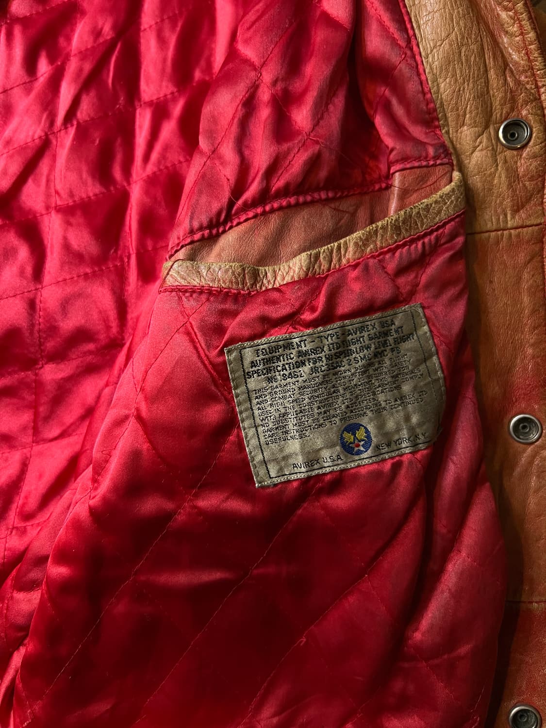 [M]90's 아비렉스 USA 리얼레더 바시티 자켓 상품이미지8