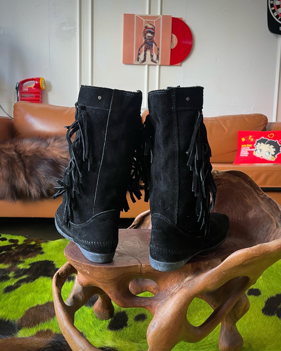 (US 6.5)Old MinneTonka Fringe Stud Boots 상품이미지7