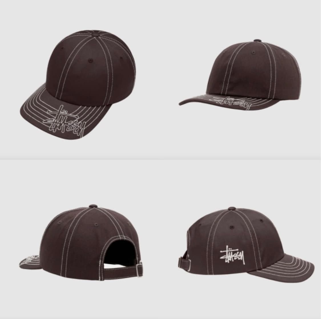 스투시 스티치 모자 캡 브라운 상품이미지2