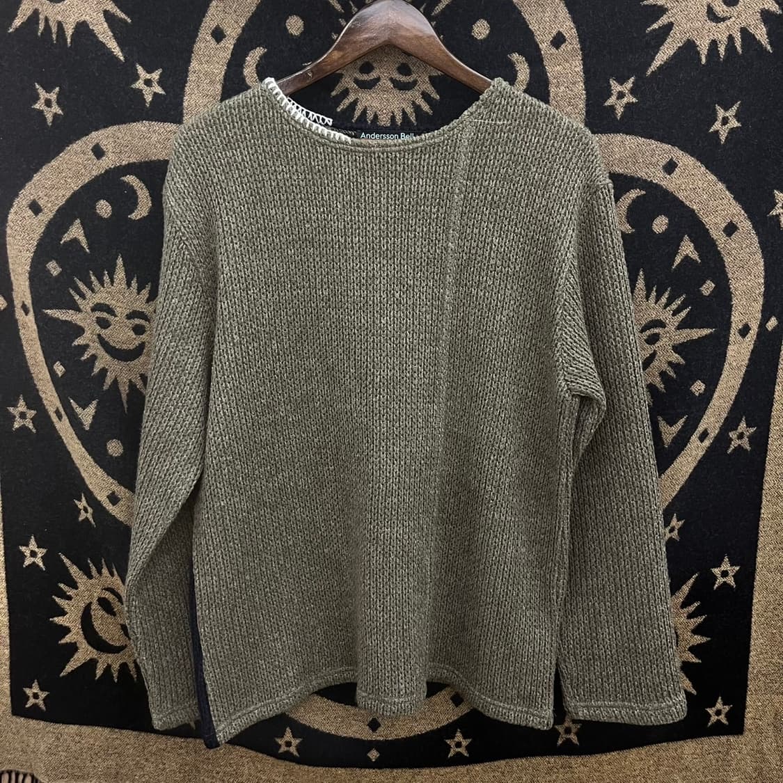 앤더슨벨 빈티지 콘트라스트 보트 언발 뜨개 니트 K0135 상품이미지3