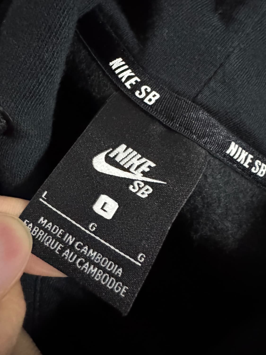 나이키 SB 빅 로고 프린팅 기모 후드티 L 블랙 상품이미지3