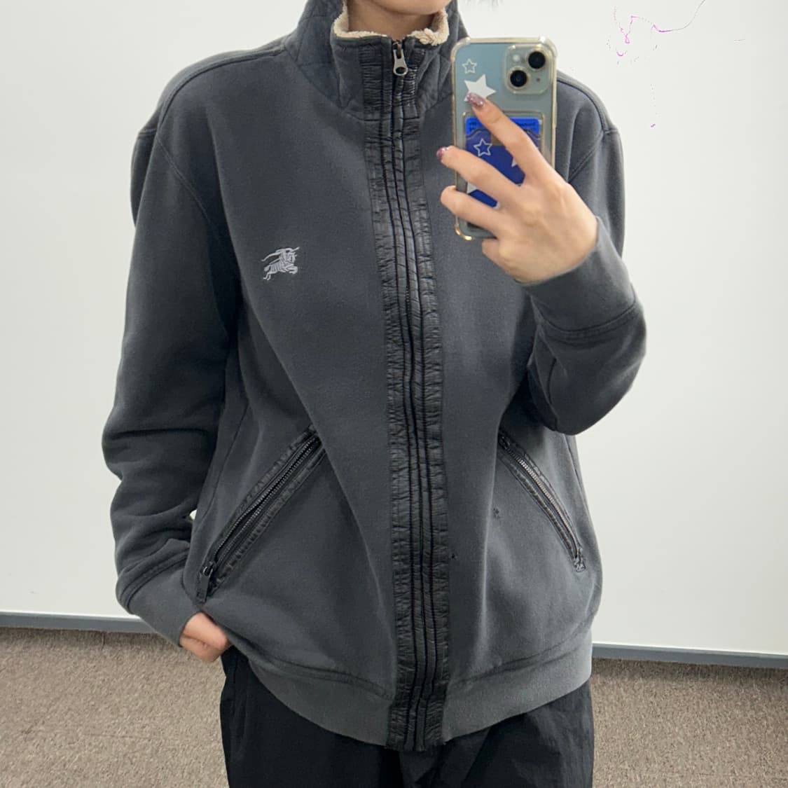 Burberry 버버리 블랙 라벨 90‘s 아카이브 자수 집업 자켓 상품이미지1