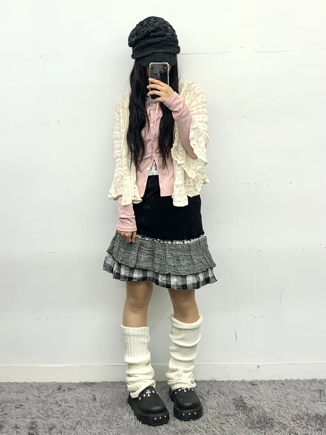 Lest rose 레이스 펀칭 후드집업 상품이미지2