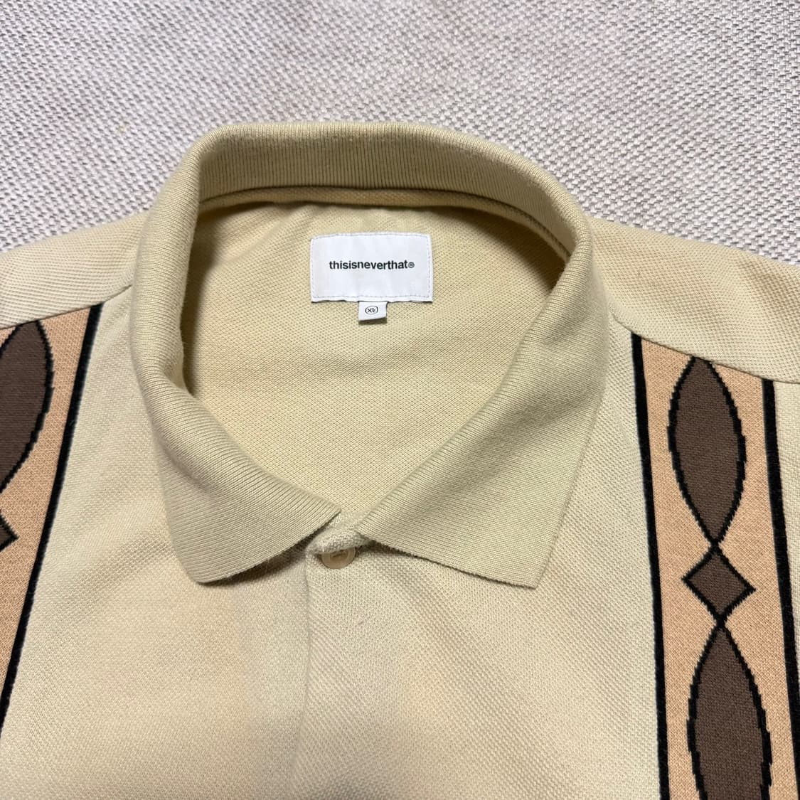 디스이즈네버댓 패턴 카라 반팔 가디건 상품이미지2