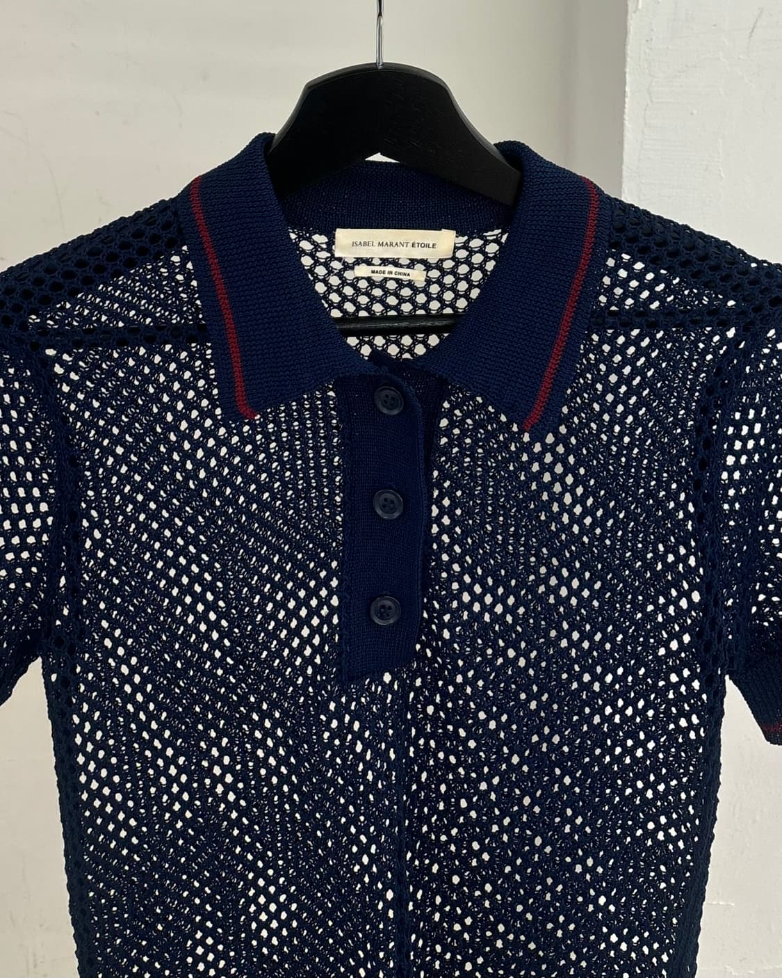 이자벨마랑 블루 시스루 하프 니트 상품이미지2