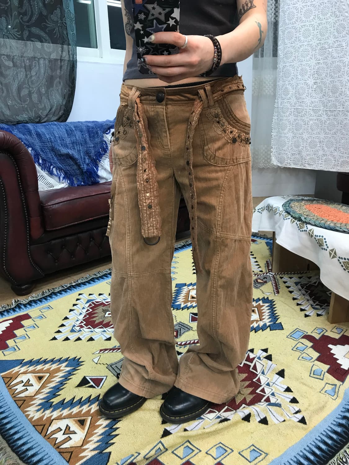 BANILAB 빈티지 여성 골덴 코듀로이 디테일 팬츠  상품이미지1