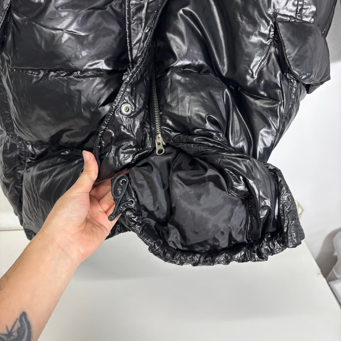 우먼M 타미힐피거 유광블랙 세미A라인 투웨이 덕다운 롱패딩 상품이미지2