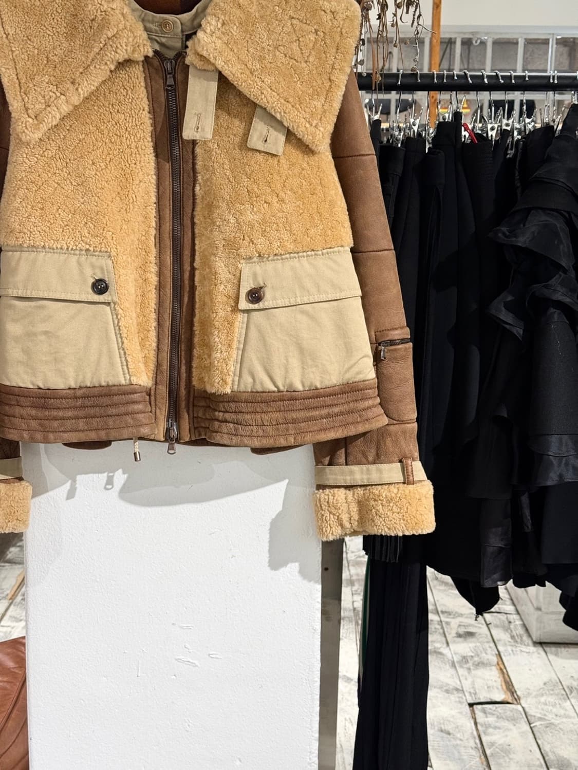 인트렌드 브라운 리얼레더 시어링 무스탕 자켓 상품이미지5