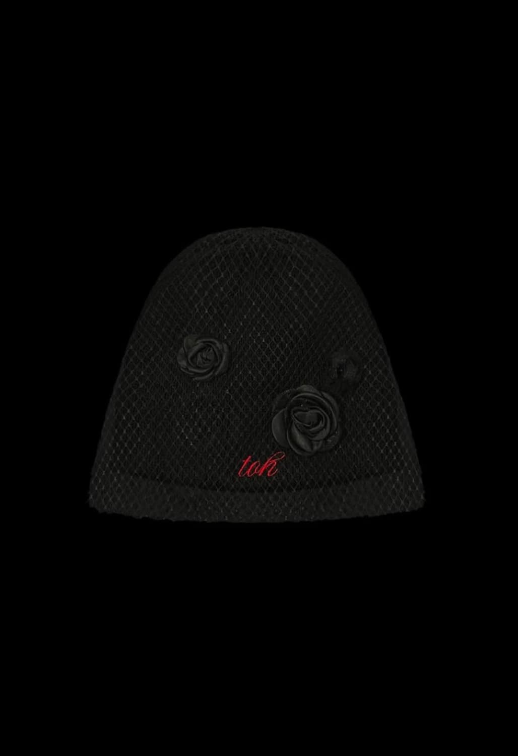 새상품 TOH 티오에이치 로즈 베일 비니 블랙 상품이미지1