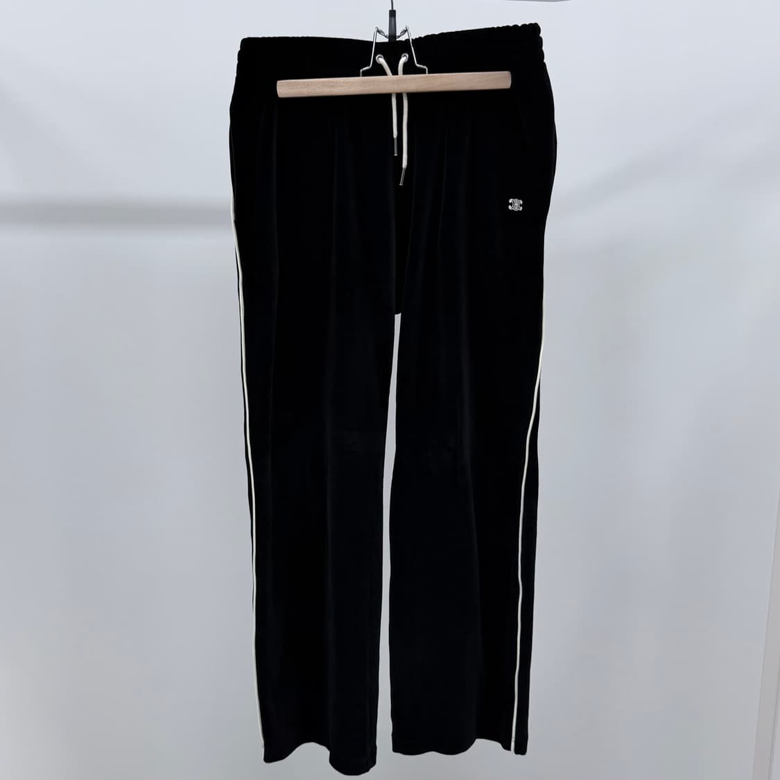 [2XL,M] 셀린느 트리오페 벨벳 트레이닝 집업 셋업 블랙 상품이미지5