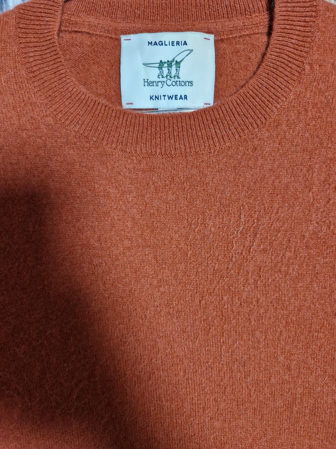 헨리코튼 캐시미어 100 라운드 니트 주황 105 (실측95~100) 상품이미지3