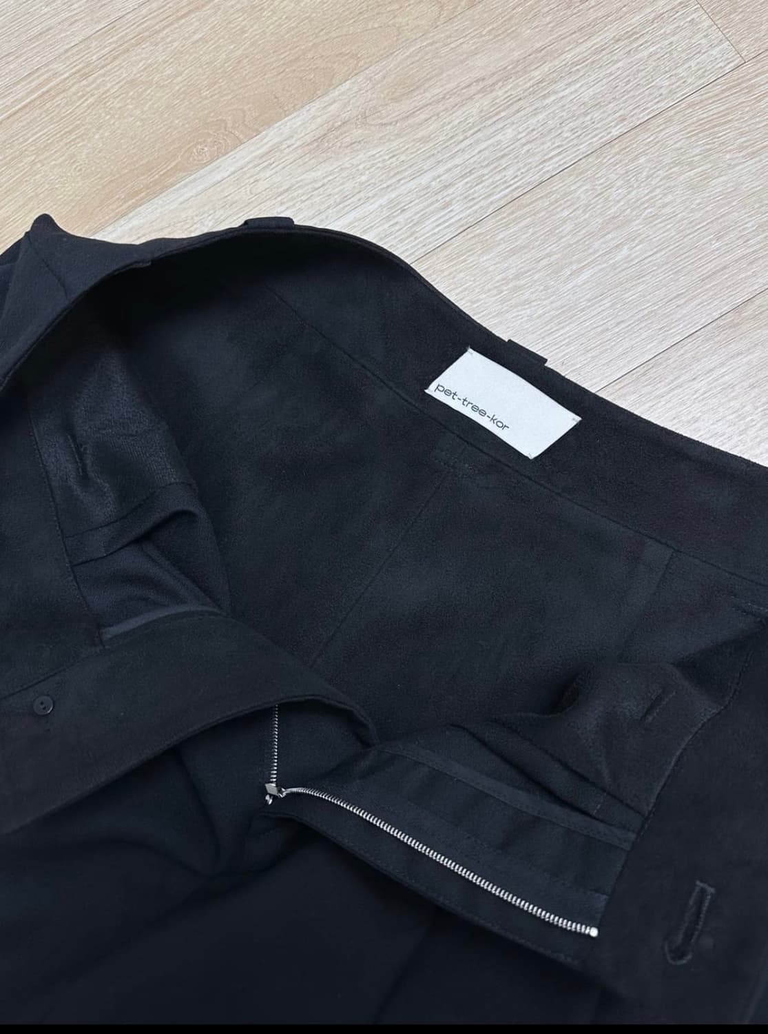 [48] 펫트리코 와이드 팬츠 블랙 상품이미지7