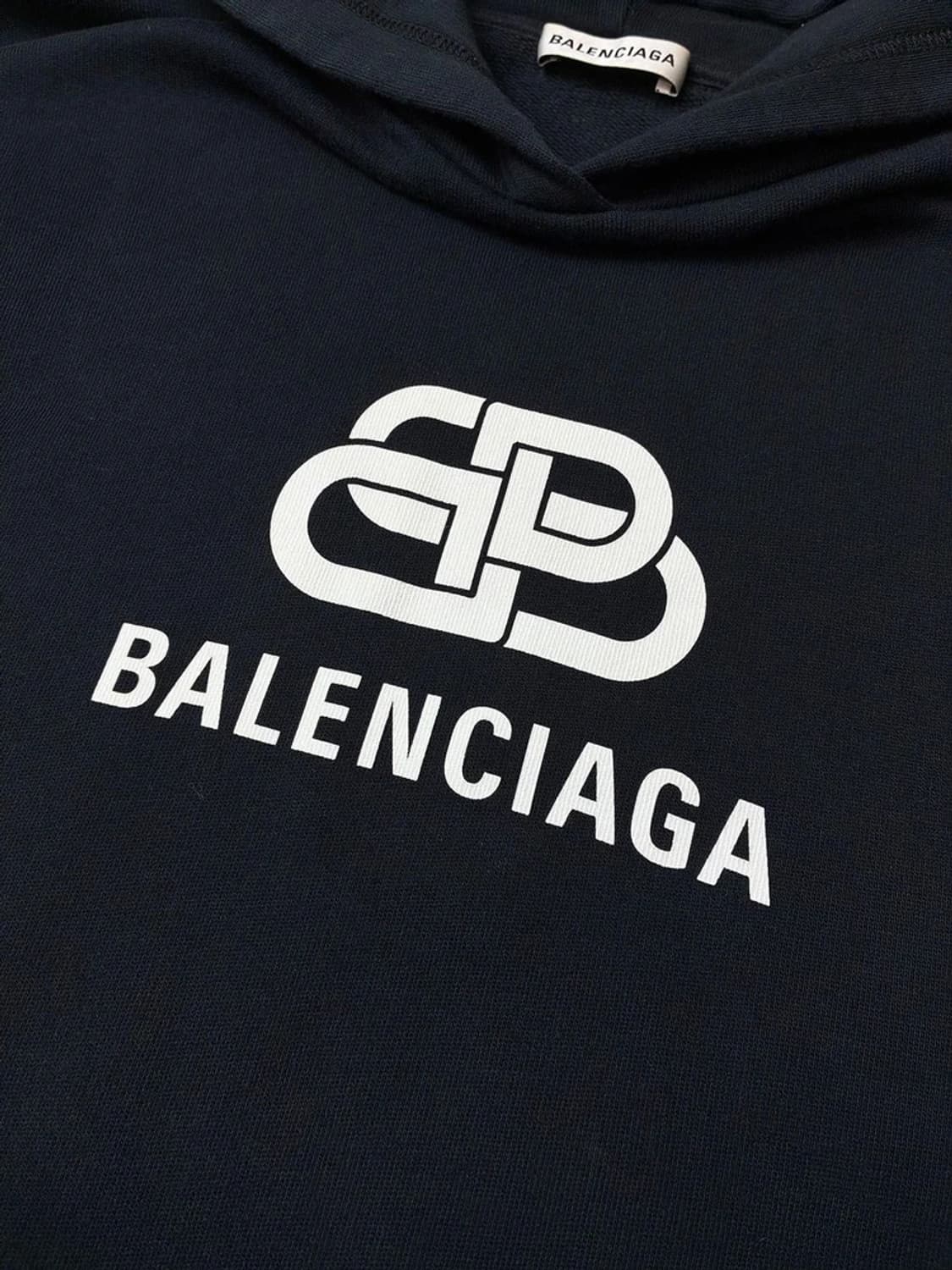 발렌시아가 블랙 BB 로고 오버핏 후드 티셔츠 PN5729    상품이미지3