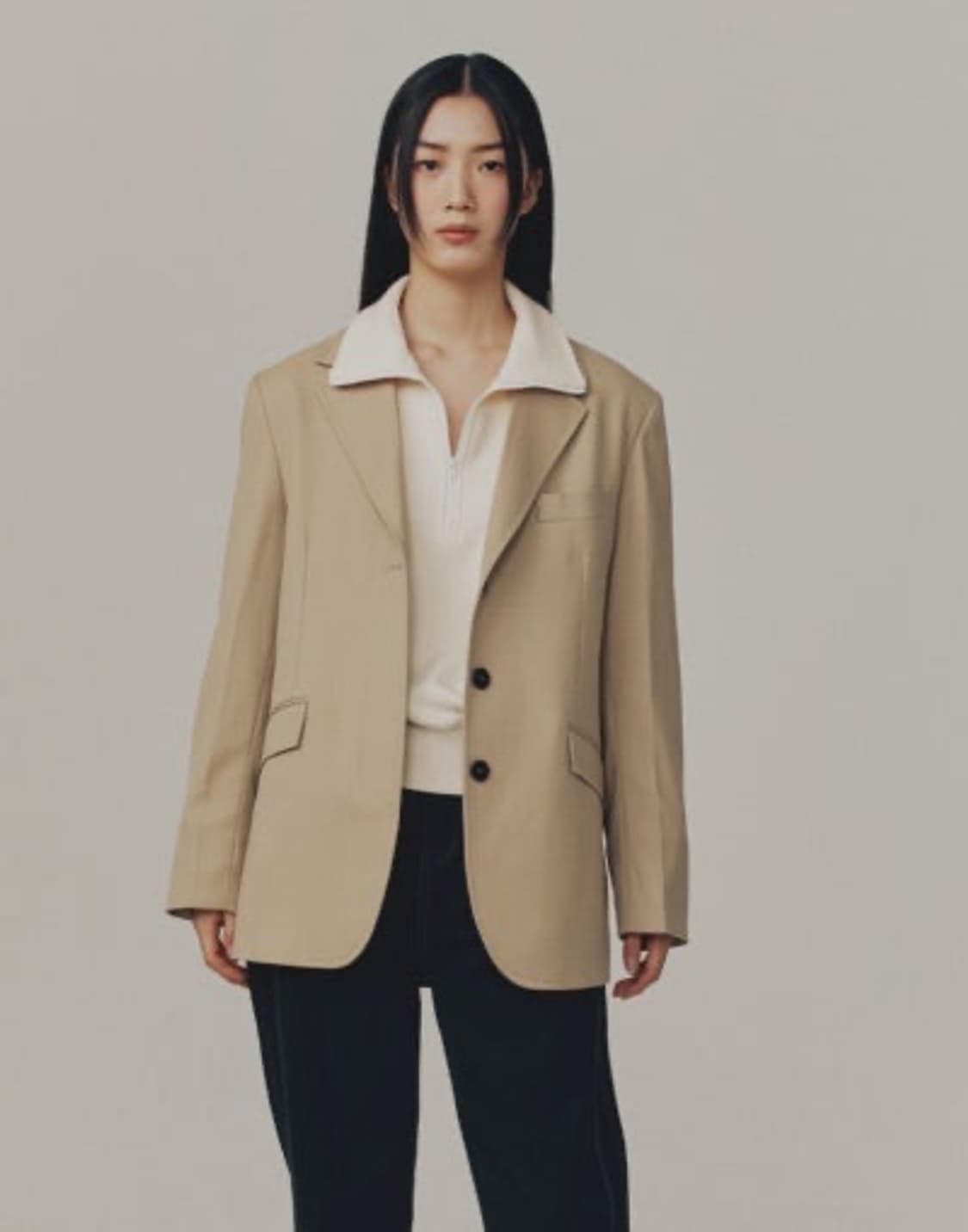 MA JOURNEE SINGLE HIDDEN JACKET_LIGHT BE 상품이미지1