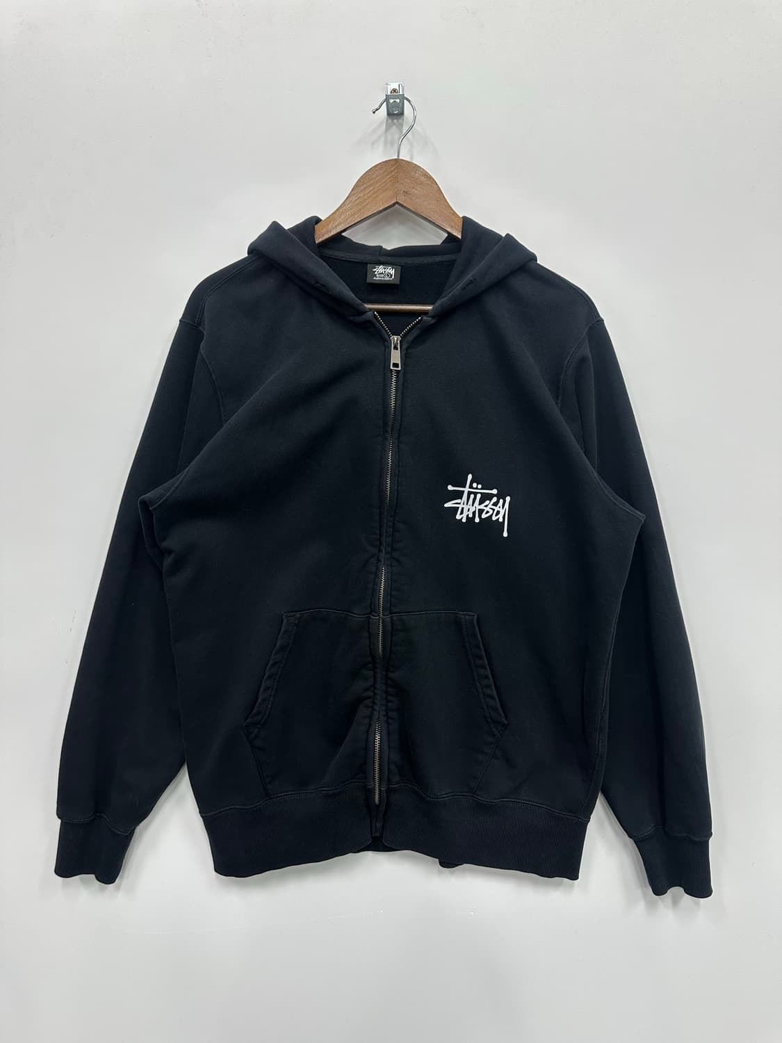 스투시 블랙 베이직 후드집업  상품이미지1