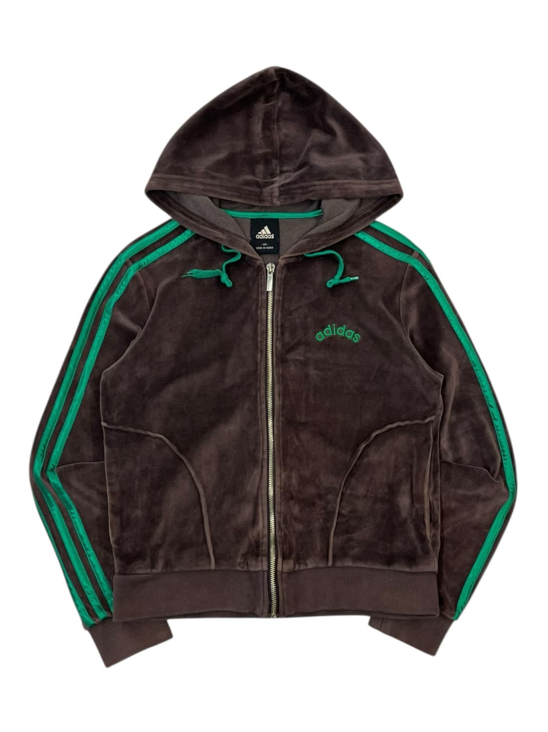 아디다스 벨루어 벨벳 후드집업 브라운 95 #csz1781 상품이미지3