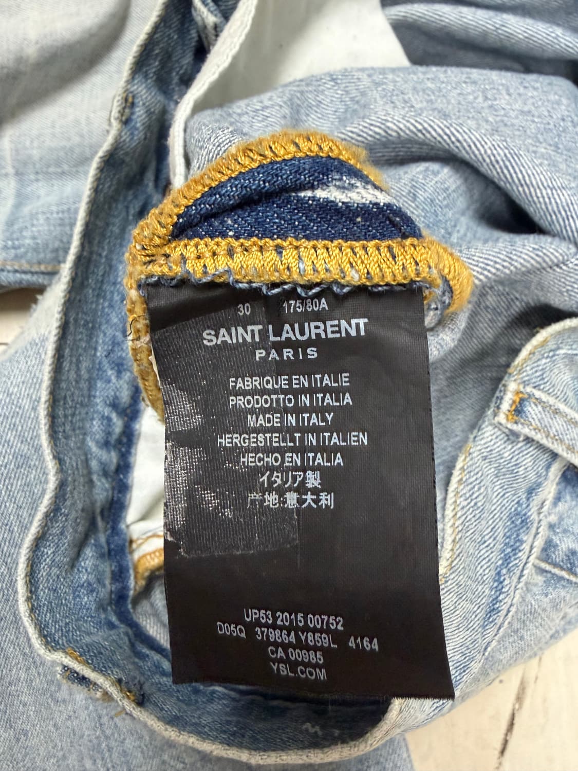 생로랑 연청 데미지 데님 30사이즈 상품이미지4
