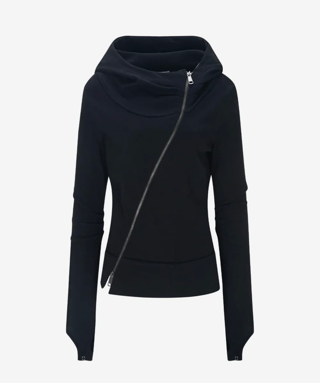 플리즈노팔로우 에디 언발 하이넥 후드집업 상품이미지1