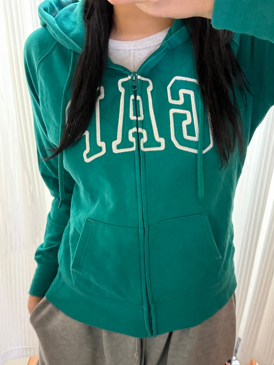 갭 청록 후드집업 m 상품이미지1