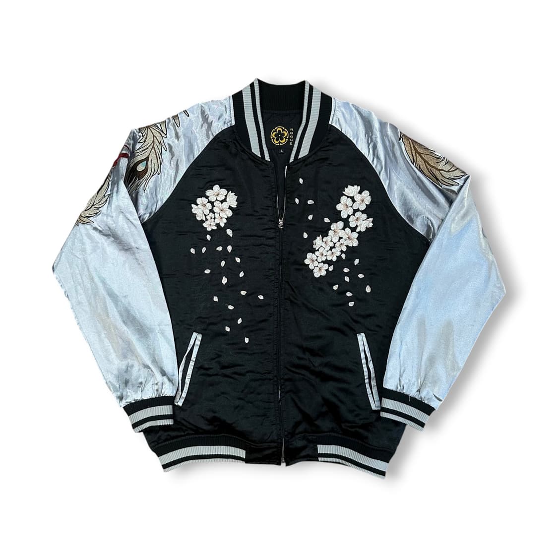 봉황 자수 새틴 스카잔 상품이미지1