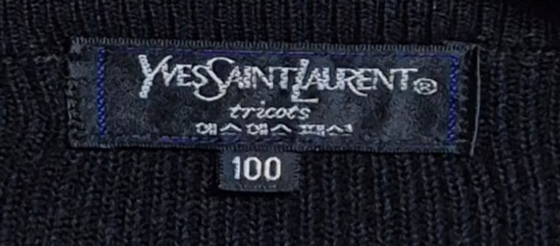 L (100) 입생로랑 빈티지 멀티컬러 브이넥 모혼방 니트 상품이미지3