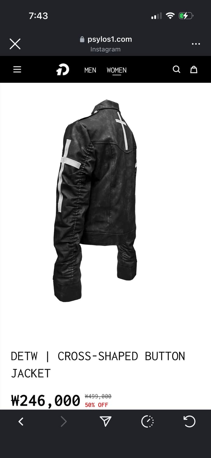 DETW 크로스 더블 버튼 블랙 자켓 나폴레옹 자켓 상품이미지2