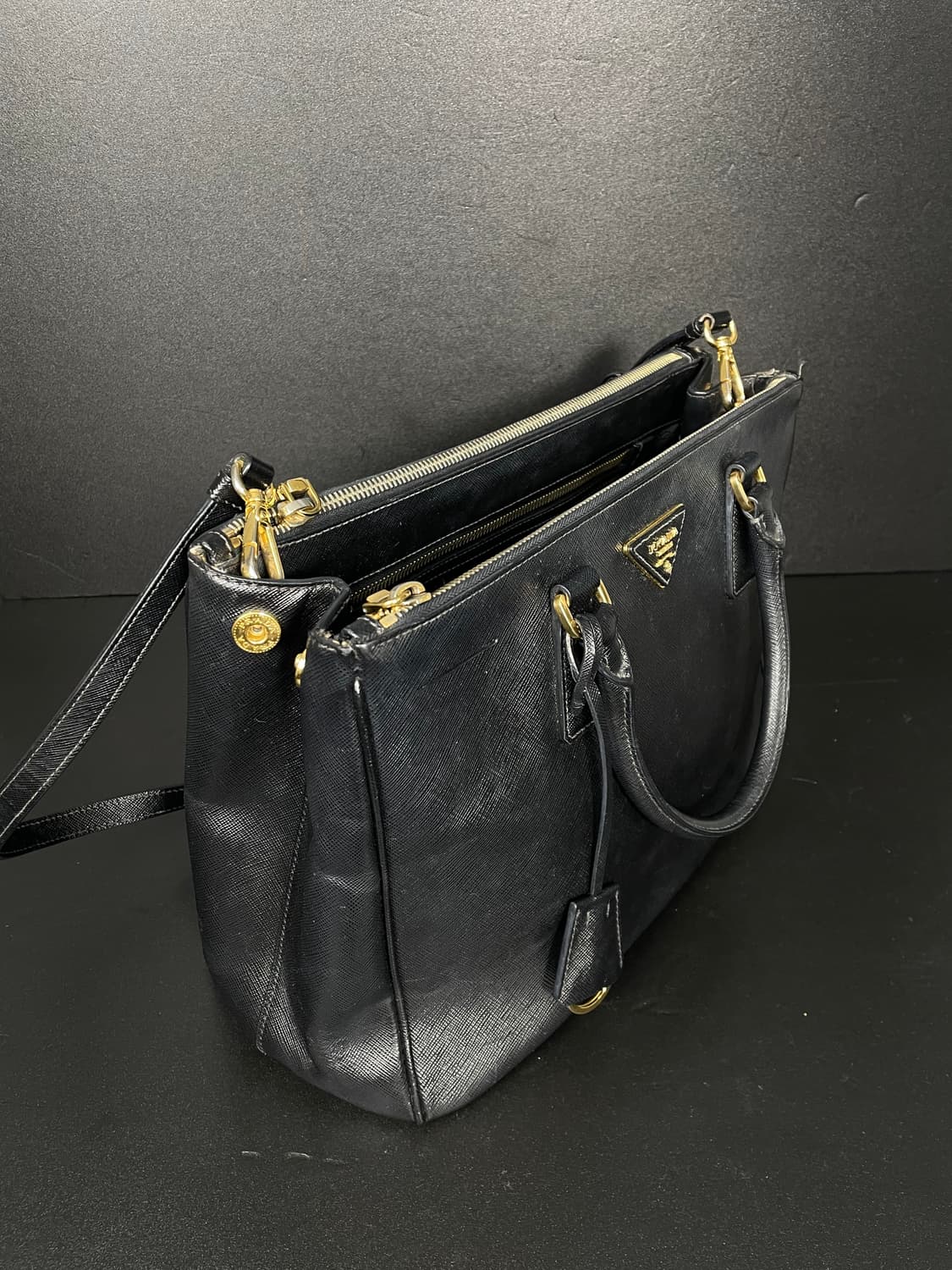 PRADA 프라다 사피아노 럭스 2WAY 블랙 토트백 상품이미지6