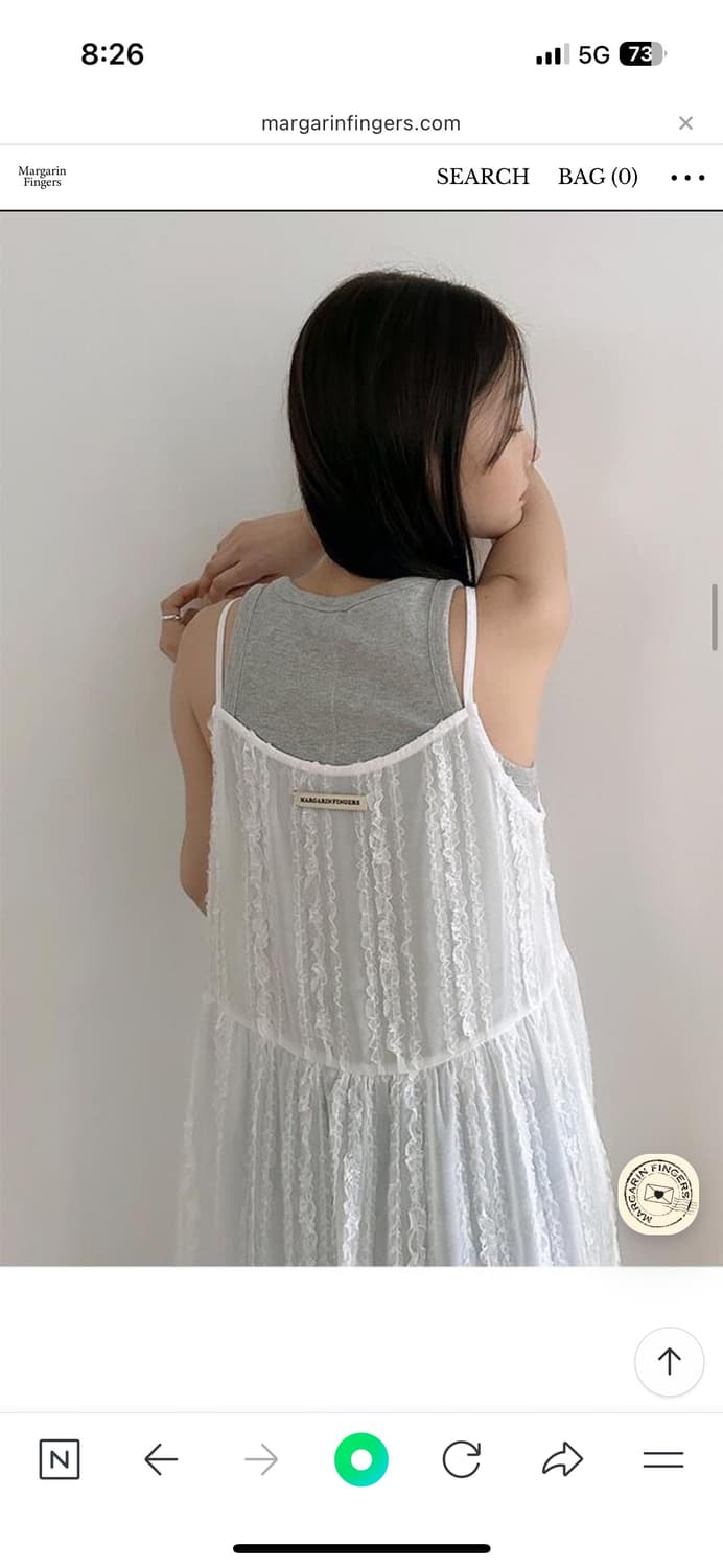 마가린핑거스 레이스 레이어드원피스 소라그레이 상품이미지3