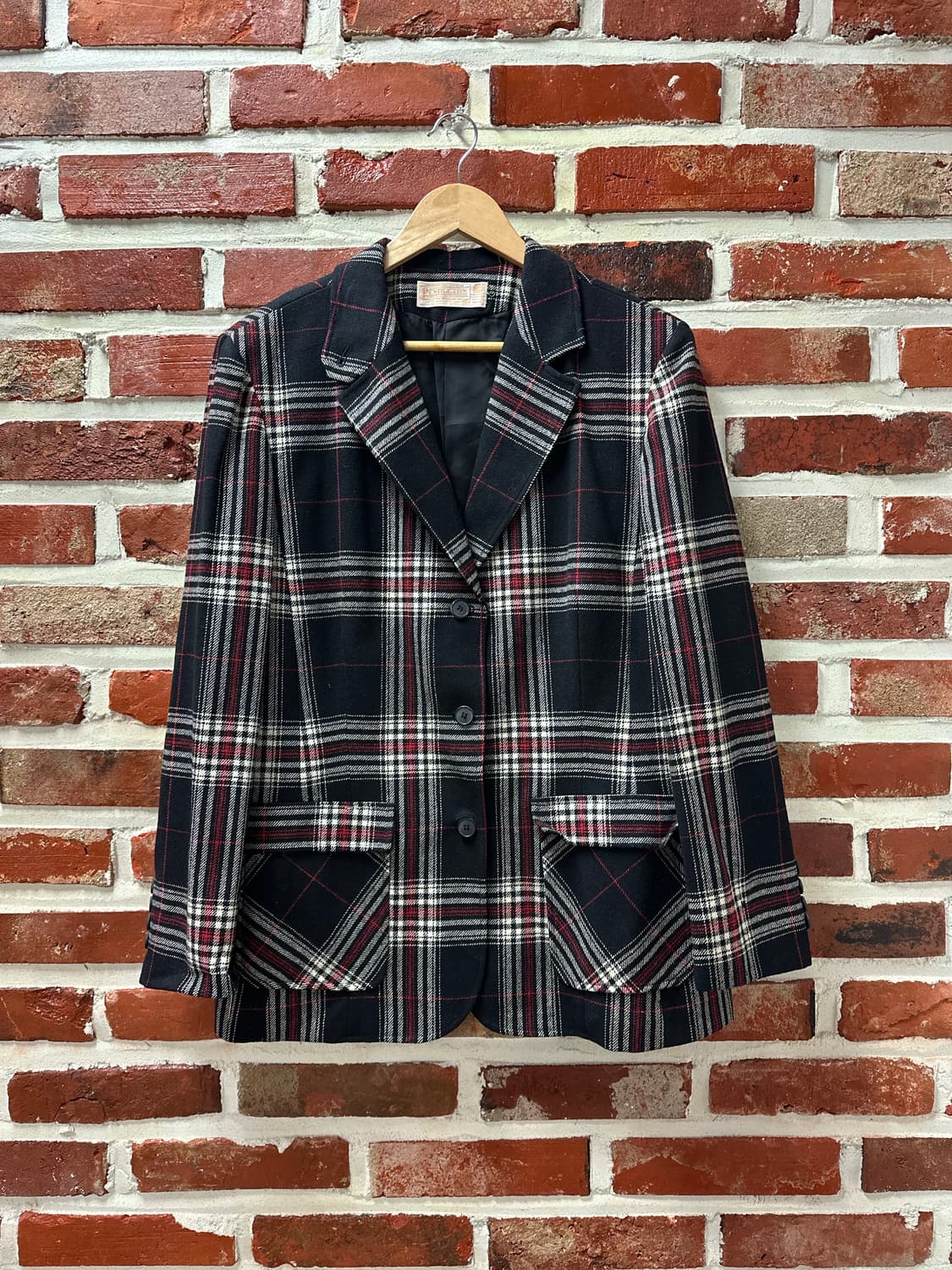 (OS)70-80s 펜들턴 타탄체크 버진울 블레이저 상품이미지1