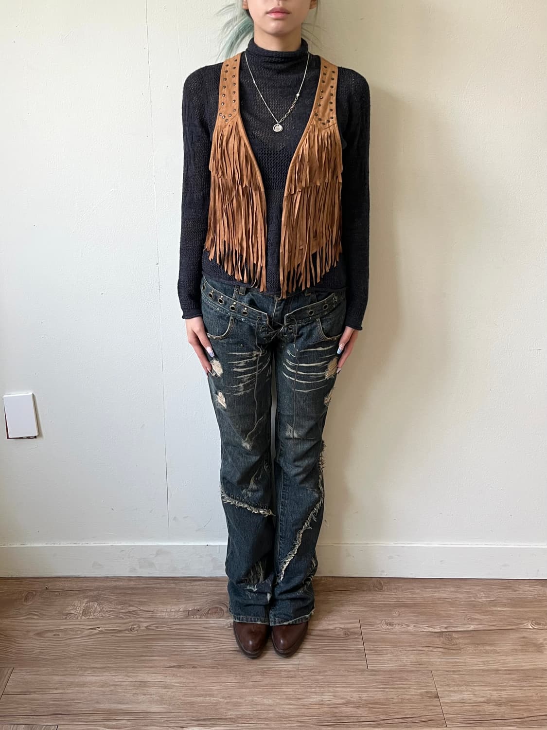 one way 웨스턴 프릴 베스트 상품이미지7