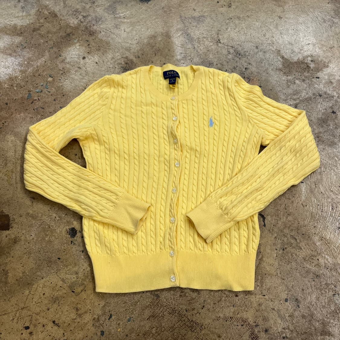 폴로 랄프로렌  옐로우 꽈배기 니트 가디건 상품이미지2