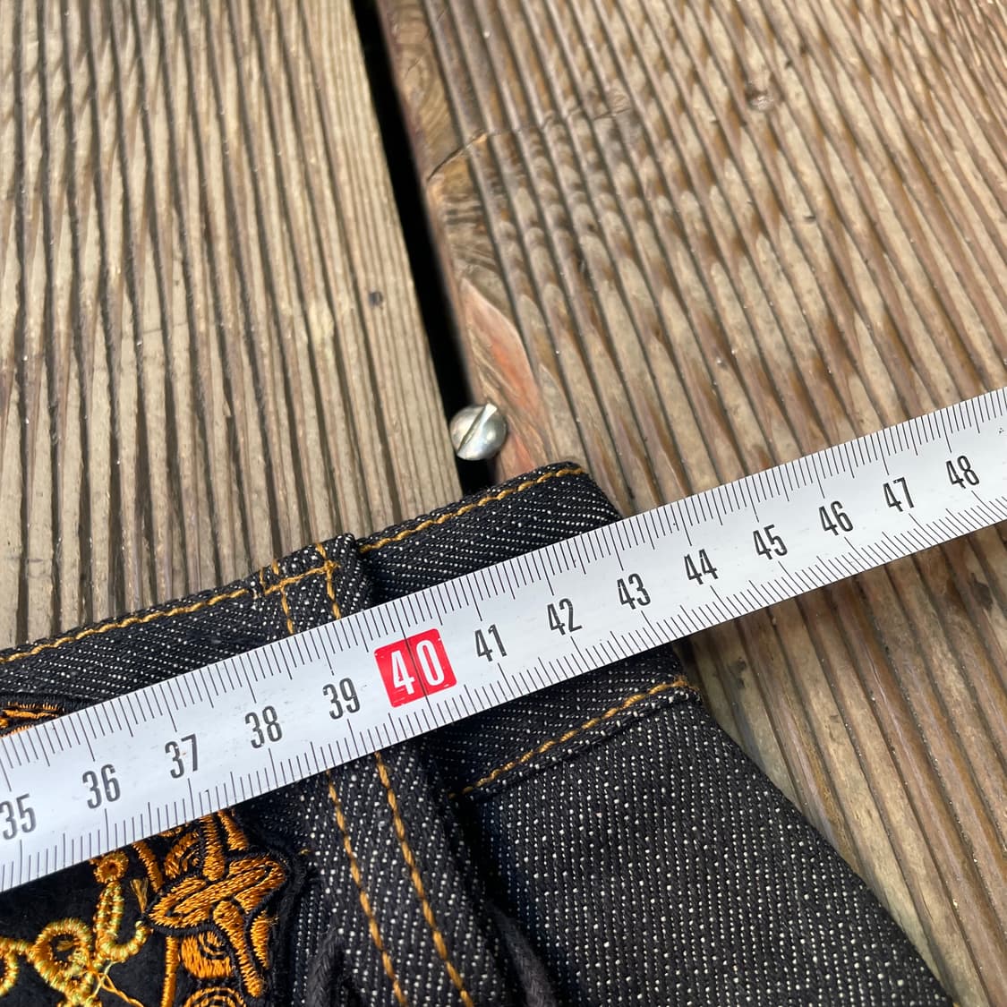 쿠지 자수 흑청 데님팬츠 상품이미지7