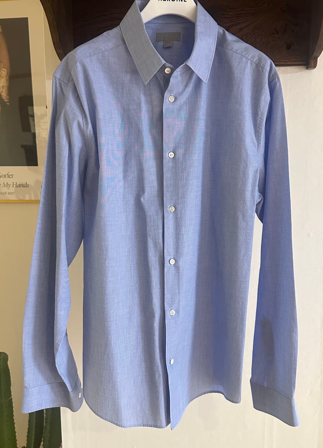 COS 코튼 샴브레이 남성 하늘색 셔츠 (EU 40) 상품이미지1