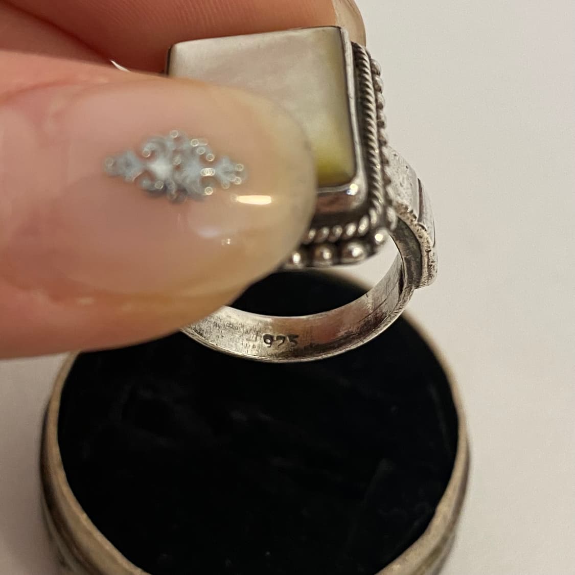 square mother-of-pearl 925silv 상품이미지6