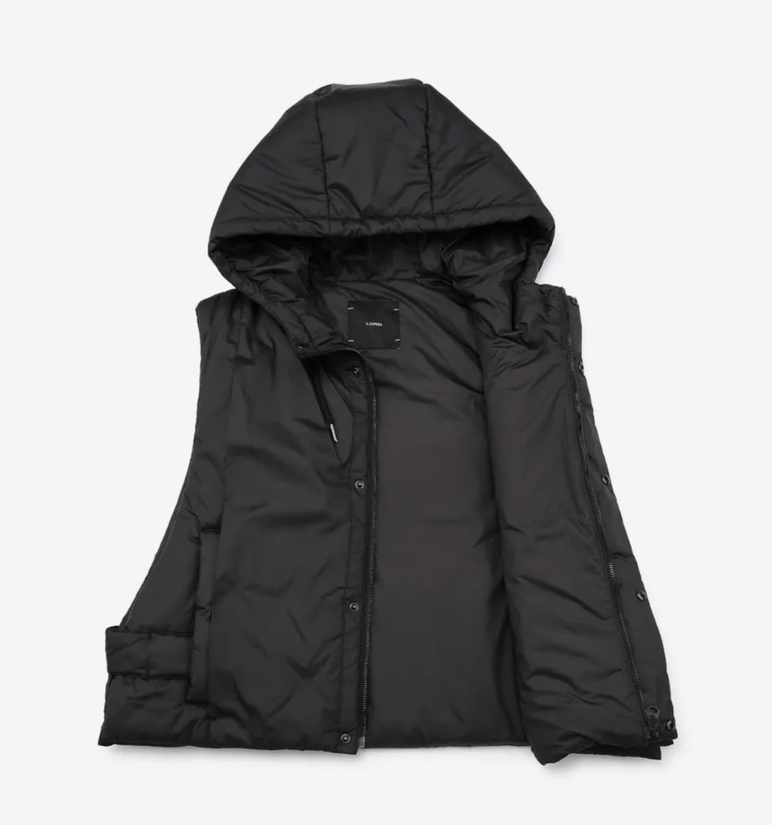 일꼬르소 크롭 후드 패딩 베스트 블랙 상품이미지2