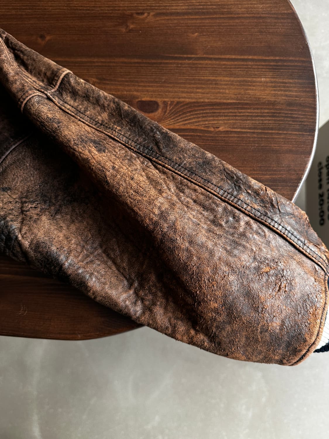 90s Avirex 아비렉스 레더 바시티 자켓 브라운 상품이미지10