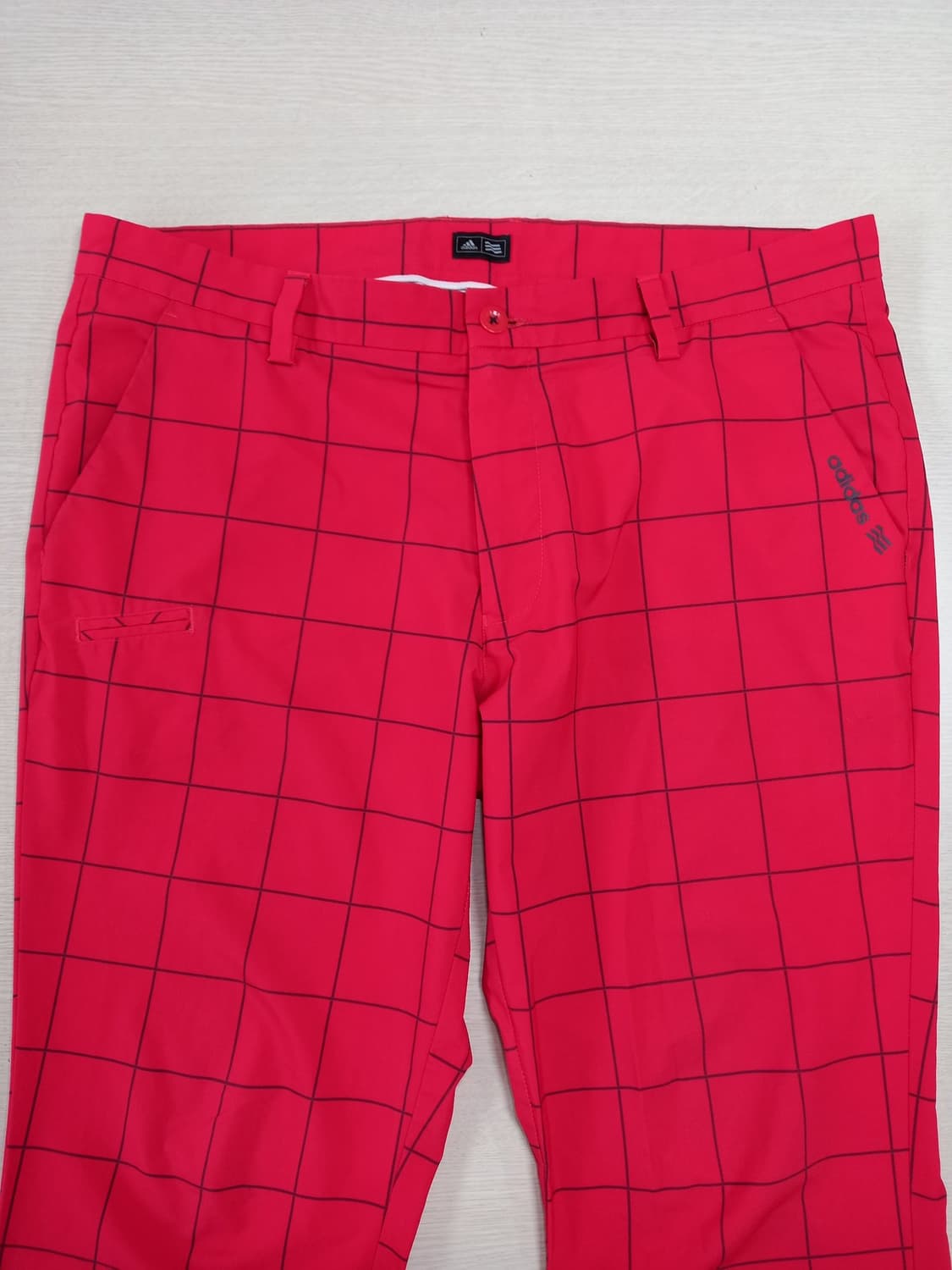 38 adidas GOLF 여름용 스판 골프바지 체크레드 38-161 상품이미지3