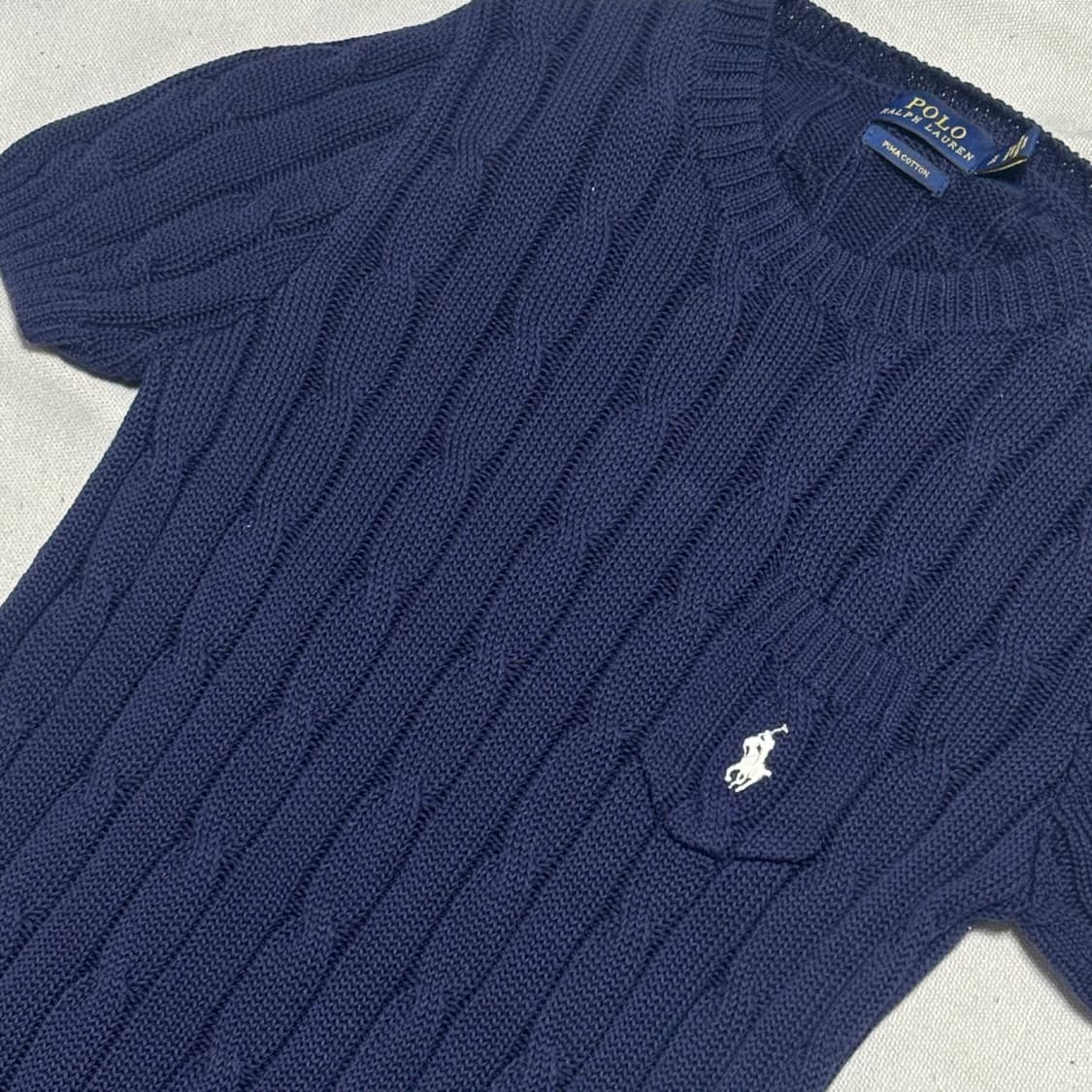 🫶🏻 폴로 랄프 로렌 여성용 네이비 반팔 니트🫶🏻 상품이미지2