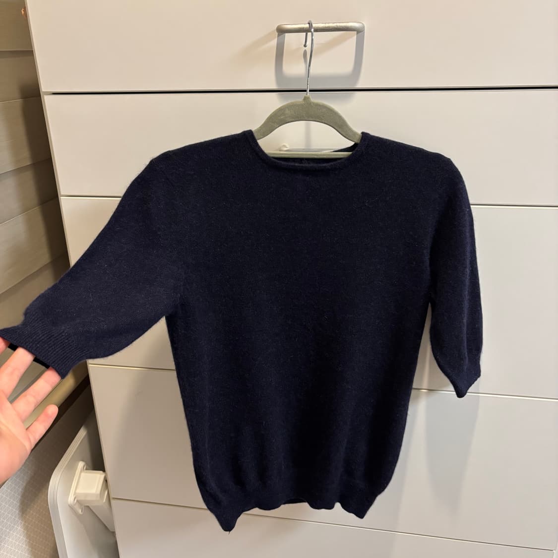 네이비 7부 캐시미어 100% 반팔 니트 상품이미지2