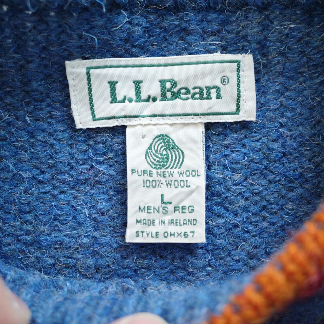 90s 엘엘빈 에스닉 나바호 아즈텍 아일랜드제 울 100% 니트 L 상품이미지5