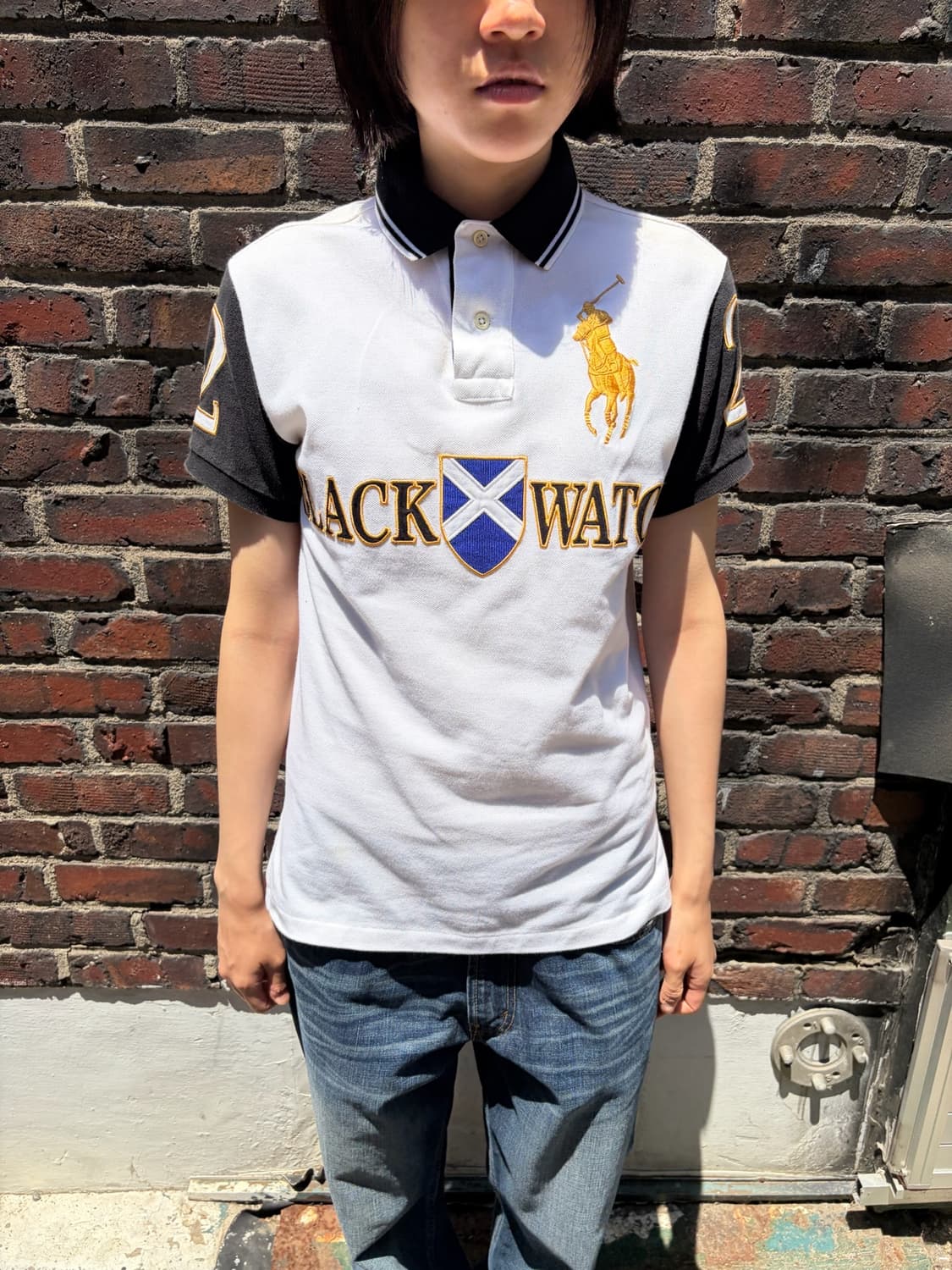 Polo Ralph Lauren 골드 빅포니 블랙워치 반팔 카라티 S 상품이미지2