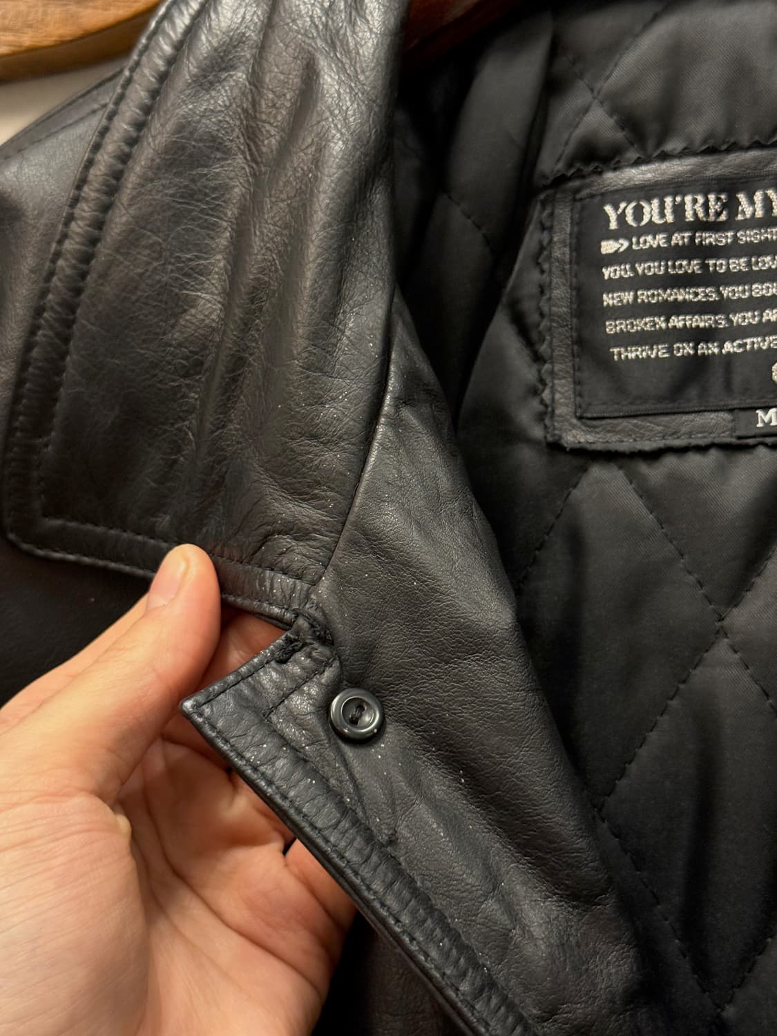 90s Cowhide Leather Car Coat 상품이미지10