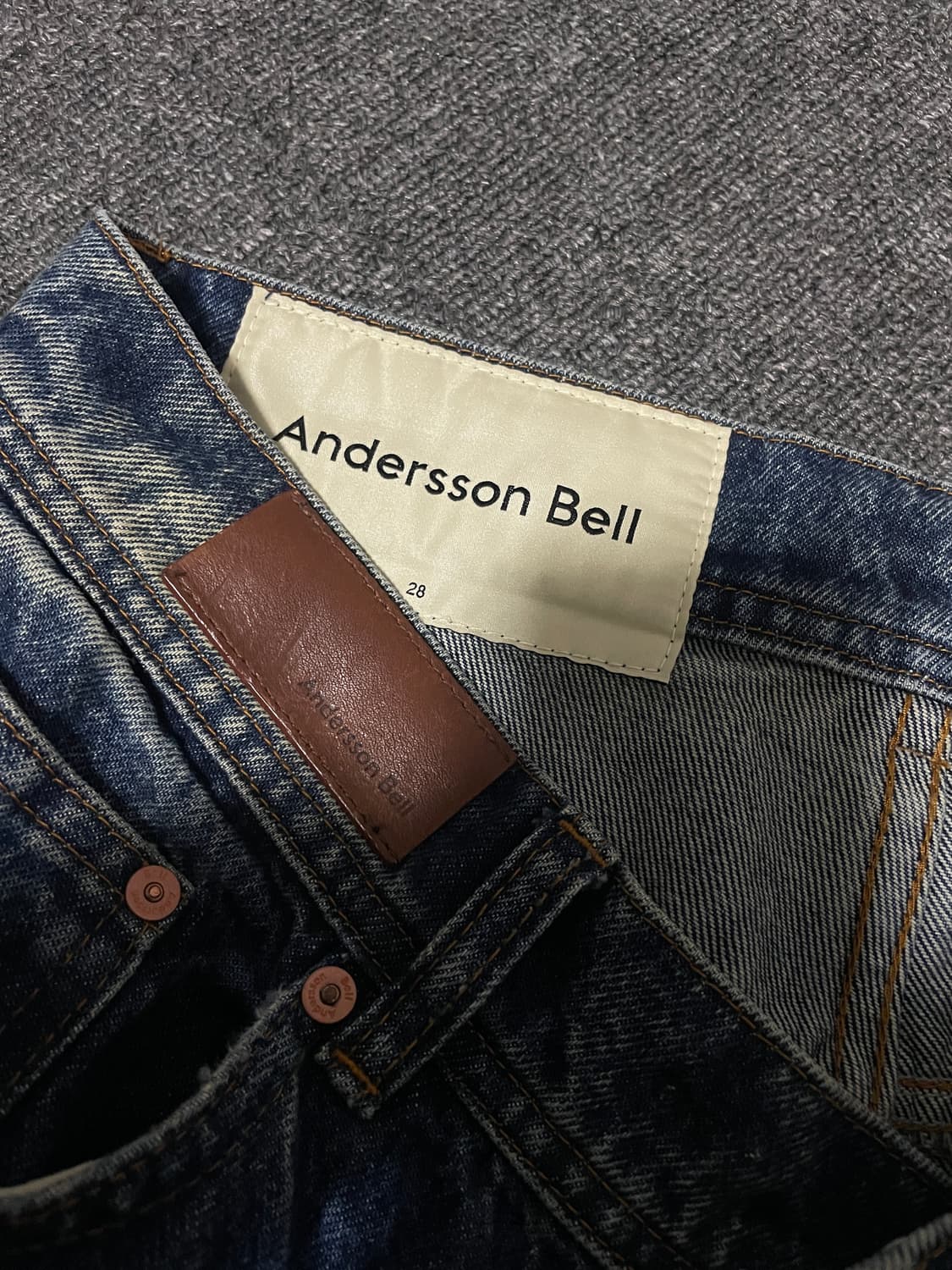 [28] 앤더슨벨 빈티지워시드 부츠컷 진 다크블루 상품이미지10